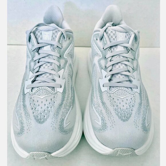 HOKA CLIFTON 10 RUNNING SHOES COSMIC GREY STARDUST WHITE WOMENS SIZE 9.5 D WIDE - Picture 14 of 16